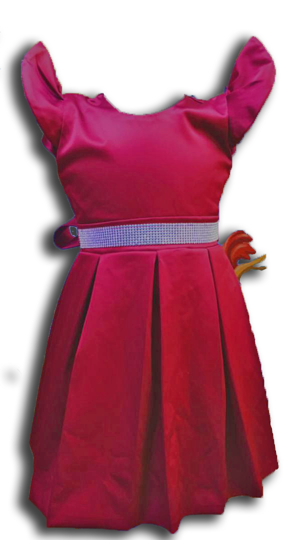 Maxim Fashions - Red plaited frock 